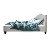 Lars Bed Frame Fabric - Beige Queen