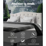 Lars Bed Frame Fabric - Beige Queen