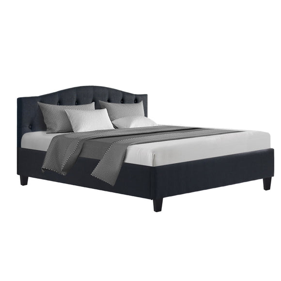 Lars Bed Frame Fabric - Charcoal Queen