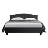 Lars Bed Frame Fabric - Charcoal Queen