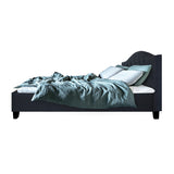 Lars Bed Frame Fabric - Charcoal Queen