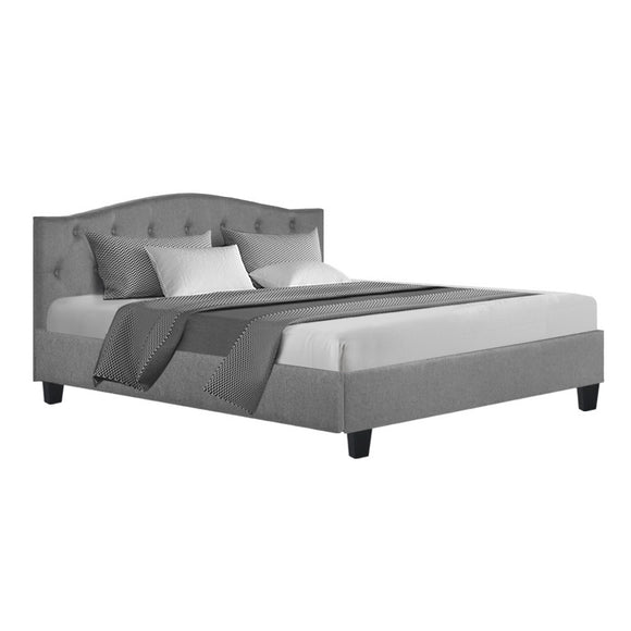 Lars Bed Frame Fabric - Grey Queen