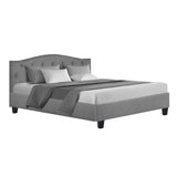 Lars Bed Frame Fabric - Grey Queen