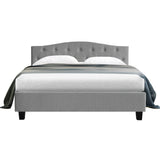 Lars Bed Frame Fabric - Grey Queen