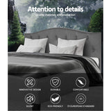 Lars Bed Frame Fabric - Grey Queen