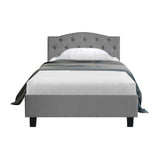 Lars Bed Frame Fabric - Grey Single