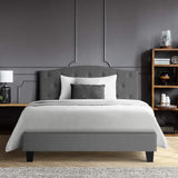 Lars Bed Frame Fabric - Grey Single