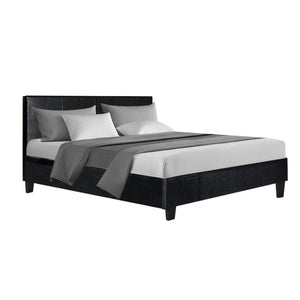 Artiss Neo PU Leather Bed Frame - Black Double