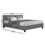 Artiss Neo Fabric Bed Frame - Grey King