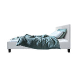 Artiss Neo PU Leather Bed Frame - White King Single