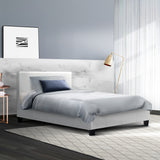 Artiss Neo PU Leather Bed Frame - White King Single