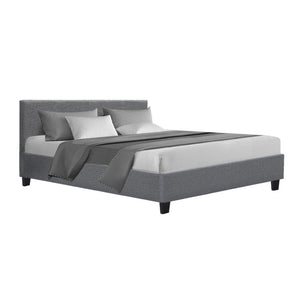 Artiss Neo Fabric Bed Frame - Grey Queen