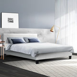 Artiss Neo PU Leather Bed Frame - White Queen