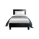 Artiss Neo PU Leather Bed Frame - Black Single