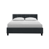 Soho Bed Frame Fabric - Charcoal Double