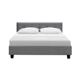 Soho Bed Frame Fabric - Grey Double