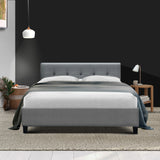 Soho Bed Frame Fabric - Grey Double