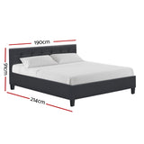 Soho Bed Frame Fabric - Charcoal King