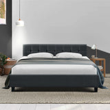 Soho Bed Frame Fabric - Charcoal King