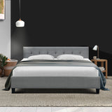 Soho Bed Frame Fabric - Grey King