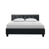 Soho Bed Frame PU Leather - Black Queen