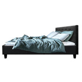 Soho Bed Frame PU Leather - Black Queen