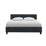 Soho Bed Frame Fabric - Charcoal Queen