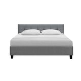 Soho Bed Frame Fabric - Grey Queen