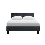 Tino Bed Frame Fabric - Charcoal Double