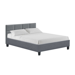 Tino Bed Frame Fabric - Grey Double