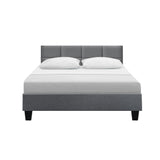 Tino Bed Frame Fabric - Grey Double