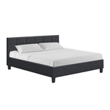 Tino Bed Frame Fabric - Charcoal King