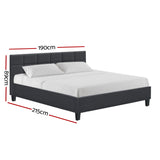 Tino Bed Frame Fabric - Charcoal King