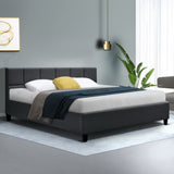 Tino Bed Frame Fabric - Charcoal King