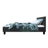 Tino Bed Frame Fabric - Charcoal King Single