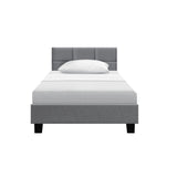 Tino Bed Frame Fabric - Grey King Single