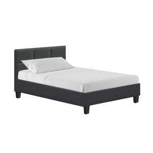 Tino Bed Frame Fabric - Charcoal Single