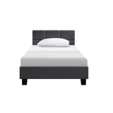 Tino Bed Frame Fabric - Charcoal Single