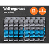 Giantz 96 Storage Bin Rack Wall-Mounted Tool Parts Garage Shelving Organiser