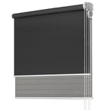 Roller Blinds Blockout Blackout Curtains Window Double Dual Shades 1.2X2.1M GRDR