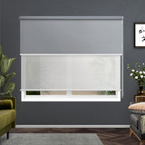 Roller Blinds Blockout Blackout Curtains Window Double Dual Shades 1.5X2.1M WHGR