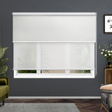 Roller Blinds Blockout Blackout Curtains Window Double Dual Shades 2.1X2.1M WHWH