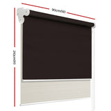 Roller Blinds Blockout Blackout Curtains Window Double Dual Shades 0.9X2.1M CRCO