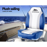 Seamanship 2X Folding Boat Seats Seat Marine Seating Set All Weather Swivels