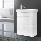 Cefito 400mm Bathroom Vanity Basin Cabinet Sink Storage Wall Hung Ceramic Basins Wall Mounted White