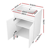 Cefito 600mm Bathroom Vanity Cabinet Unit Wash Basin Sink Storage Freestanding White