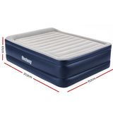 Bestway Queen Air Bed Inflatable Mattress Sleeping Mat Battery Built-in Pump