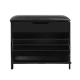 Artiss 3 Tier Shoe Cabinet Storage Stool Black