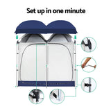 Weisshorn 20L Outdoor Double Toilet Camping Shower Tent Pop Up Change Room