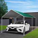 Carports 3m x6m Carport Kits Gazebo Canopy Tent Cover Metal Garden Shed Green